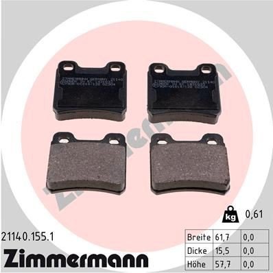 Bremseklosser ZIMMERMANN 21140.155.1 Bremseklosser ZIMMERMANN 21140.155.1