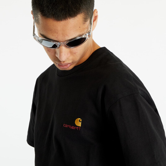 Carhartt WIP American Script Short Sleeve T-Shirt Black Carhartt WIP American Script Short Sleeve T-Shirt Black