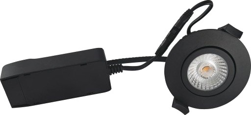 Nordtronic Low Profile ECO downlight matt  sort 2700K