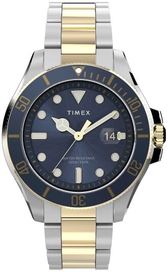 Timex Herreklokke TW2V42000 Harborside Blå/Gulltonet stål Ø43 mm Timex Herreklokke TW2V42000 Harborside Blå/Gulltonet stål Ø43 mm