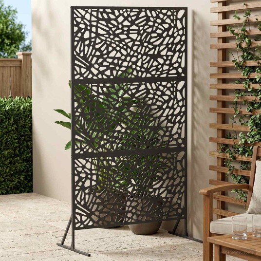 vidaXL Personvernsvegg 100 x 50 x 180 cm Stål Svart