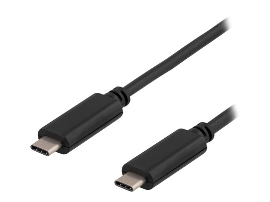 Deltaco 1m USB-C 3.1 Kabel Svart - Type C Hann til Type C Hann