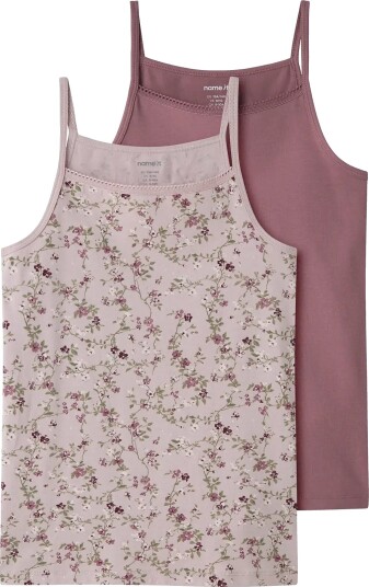 Name It Nkfstrap Top 2P Violetflower Noos Purple 122 128
