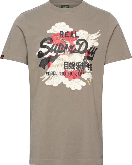 Superdry Vl Tokyo Relaxed Tee LIGHT KHAKI GREEN L