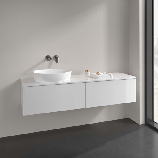 Villeroy & Boch Antao Servantskap med 2 skuffer 160x50x36 cm u/lys Hvit Høyglans Villeroy & Boch Antao Servantskap med 2 skuffer 160x50x36 cm u/lys Hvit Høyglans