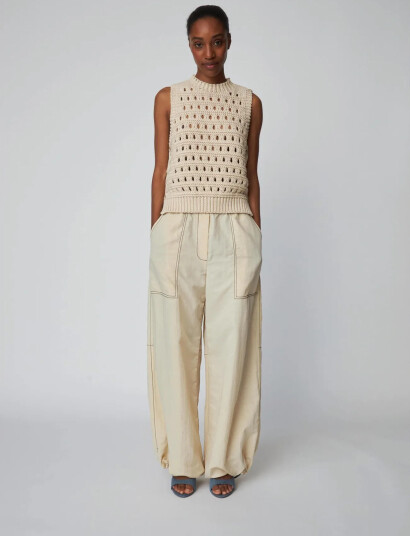 Stella Nova Cotton Stitch Vest   Cream   S