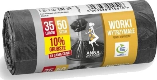 Anna Zaradna Søppelsekker Anna Zaradna Slitesterke 10% Tykkere 35L 50 Stk Anna Zaradna Søppelsekker Anna Zaradna Slitesterke 10% Tykkere 35L 50 Stk