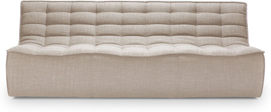 Ethnicraft - N701 Sofa 3-Seater Beige Sofaer Jacques Deneef Tre/tekstilmateriale/skum