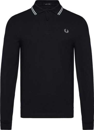 Fred Perry Ls Twin Tipped Fp Shirt NVY/ECRU/SLVRBLU M Fred Perry Ls Twin Tipped Fp Shirt NVY/ECRU/SLVRBLU M