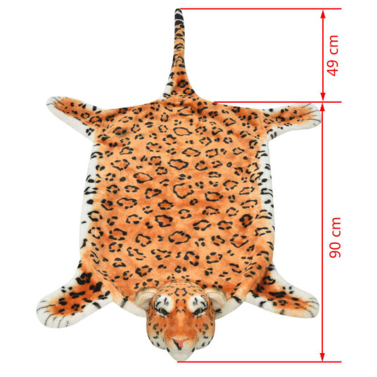 vidaXL Leopardteppe plysj 139 cm brun