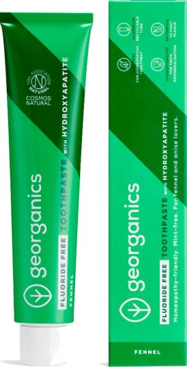 Naturlig Hydroxyapatit Tannpasta GEORGANICS Fennel Fluorfri - 75 ml