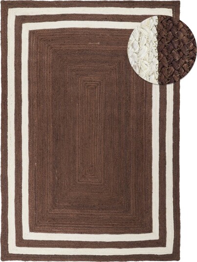 Juteteppe Jessore brun/hvit Størrelse: 200 x 290 cm Juteteppe Jessore brun/hvit Størrelse: 200 x 290 cm