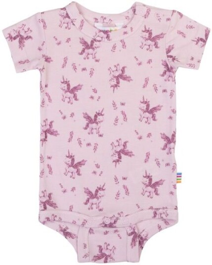 Joha Unicorn & Dino kortermet body i bambus Pink