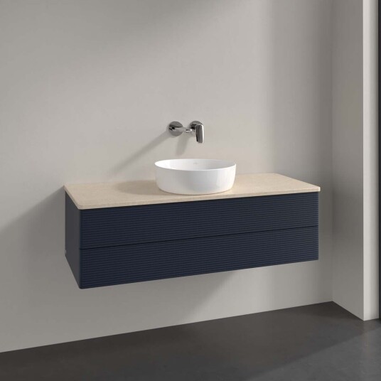 Villeroy & Boch Antao Servantskap med 2 skuffer 120x50x36 cm m/lys Blå Matt/Crème