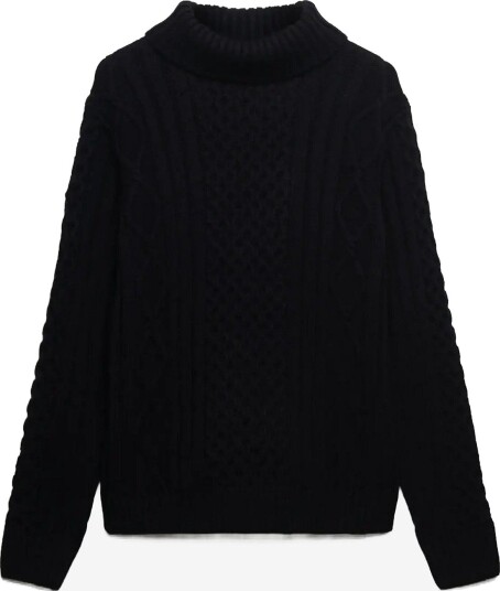 Superdry Jacob Cable Roll Neck Jumper ECLIPSE NAVY L