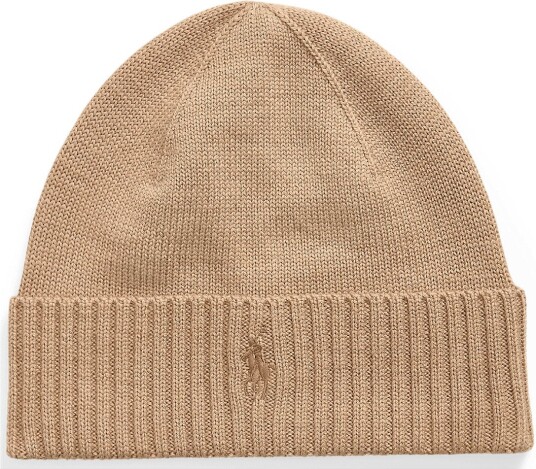Polo Ralph Lauren Signature Pony Wool Beanie - Beige - ONE SIZE