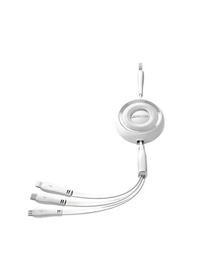 Joyroom S A40 Retractable 3 in 1 USB A / USB C / Lightning / Micro USB 1m White S A40_W