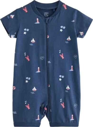 Lindex Pyjama Romper Navy 86