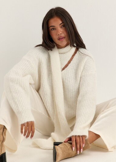 Bubbleroom Knitted Scarf Sweater