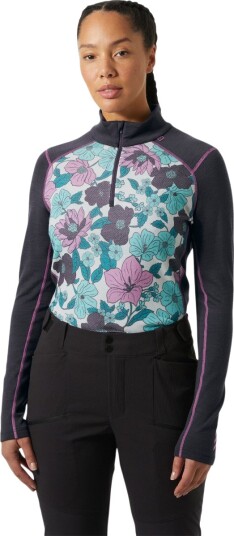 Helly Hansen Dame Lifa Merino Mellomvekt Undertrøye Med Halv Glidelås Og Mønster Lilla XL LillaXL Helly Hansen Dame Lifa Merino Mellomvekt Undertrøye Med Halv Glidelås Og Mønster Lilla XL LillaXL