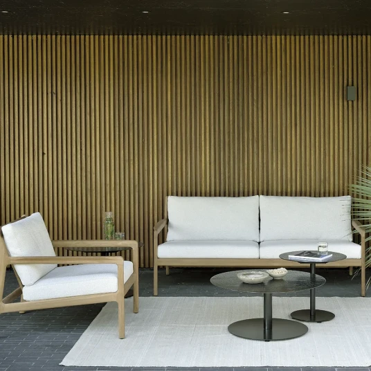 Ethnicraft Jack 2 seters sofa Teak/Off White Ethnicraft Jack 2 seters sofa Teak/Off White