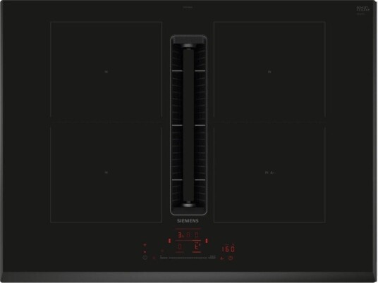 Siemens iQ500 70 cm Induksjonstopp med Innebygd Vifte Black