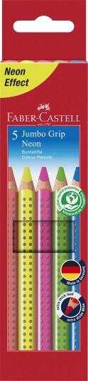 Faber-Castell Pencil Jumbo Grip Neon box 5 pcs 110994
