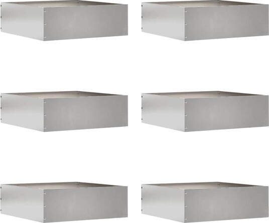 vidaXL Gjerdekant 6 pcs sølv 40 x 40 x 13 cm Rustfritt Stål
