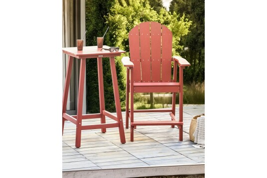 Hagestol Adirondack - Rød, 58x71x124 cm