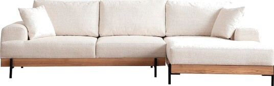 Homitis Hjørnesofa Tan Right Hvit