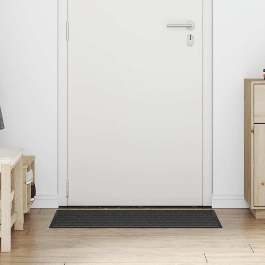 Dørmatte Stripete Svart og Grå 60 x 90 cm Polypropylen og PVC