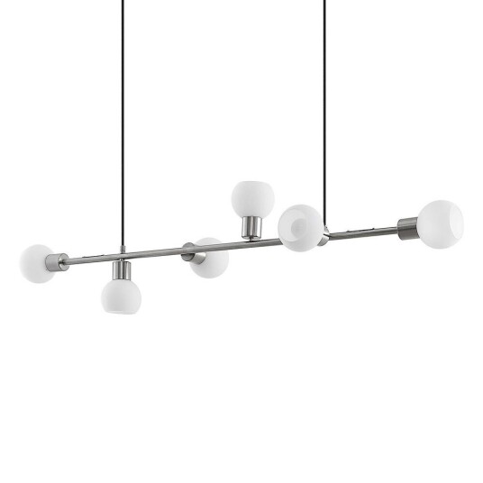 Lindby Biscala LED-pendellampe nikkel/opal Lindby Biscala LED-pendellampe nikkel/opal