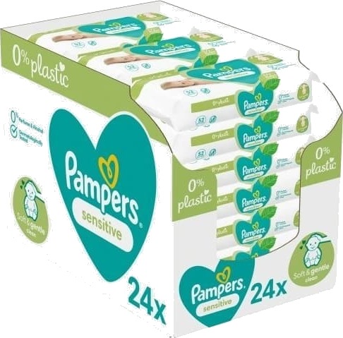 Pampers Sensitive Plastic Gratis babyservietter 24 pakker 1248 servietter