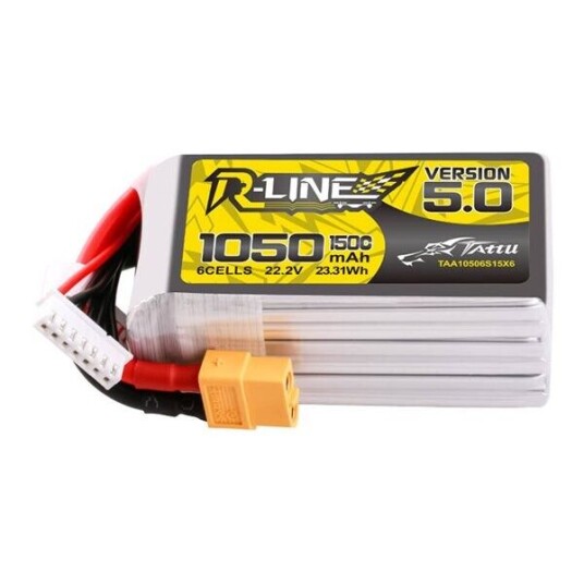 Tattu R-Line 1050mAh 6S 150C LiPo-batteri med XT60-plugg Tattu R-Line 1050mAh 6S 150C LiPo-batteri med XT60-plugg