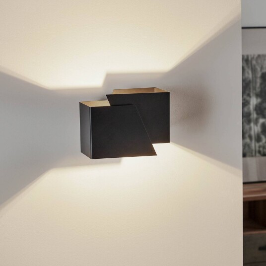 EMIBIG LIGHTING Vegglampe Frost i kantform svart