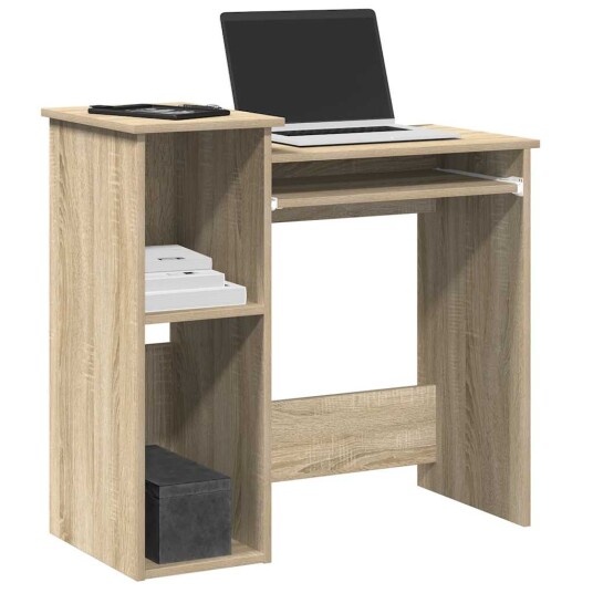 Skrivebord med hyller sonoma eik 84x40x78 cm konstruert tre