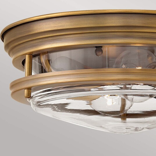Hadrian utendørs taklampe, bronse/klar, 31 cm, IP44 – Quintiesse - Metall - Rund