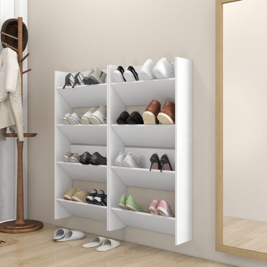 vidaXL Veggskoskap 4 stk hvit 60x18x60 cm sponplater vidaXL Veggskoskap 4 stk hvit 60x18x60 cm sponplater