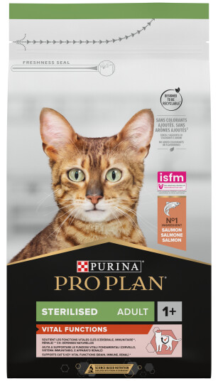 Purina Pro Plan Katt Adult Sterilised Vital Function Laks 3 kg - Tørrfôr med viktige næringsstoffer