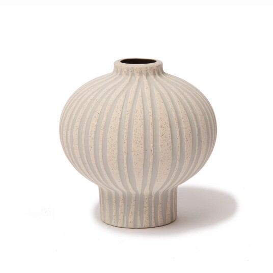 Lindform Cecilia vase Sand white steinstripe Lindform Cecilia vase Sand white steinstripe