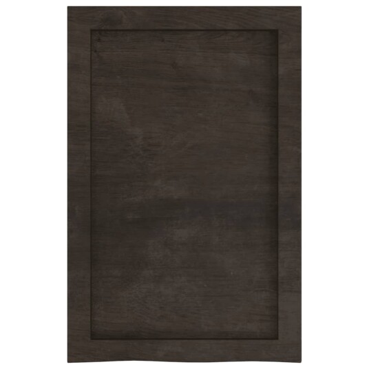 vidaXL Vegghylle m?rkegr? 40x60x4 cm behandlet heltre eik