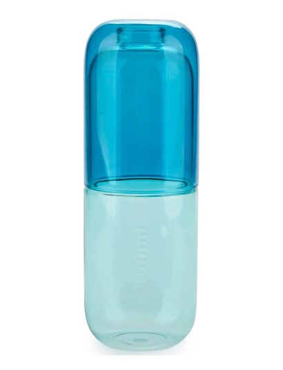 Balvi Flaska O Glas Piller Blått Glas 500 Ml Blue 19.8X7X7CM Balvi Flaska O Glas Piller Blått Glas 500 Ml Blue 19.8X7X7CM