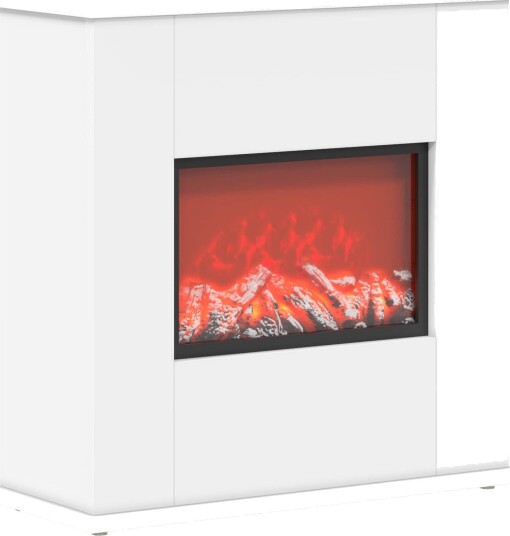 vidaXL Elektrisk peis Hvit 47 x 18 x 48 cm Konstruert tre