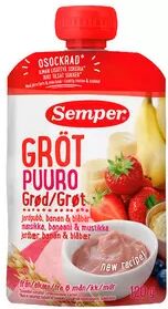 Semper Grøt med jordbær, banan og blåbær fra 6 mnd. - 120 g