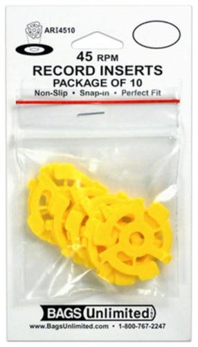 Bags Unlimited 7 Inch 45 RPM Record Inserts 10 Count (Yellow)