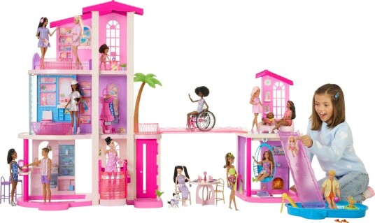 Barbie Dreamhouse Stort Dukkehus Med Basseng Sklie Og Over 65 Deler Barbie Dreamhouse Stort Dukkehus Med Basseng Sklie Og Over 65 Deler