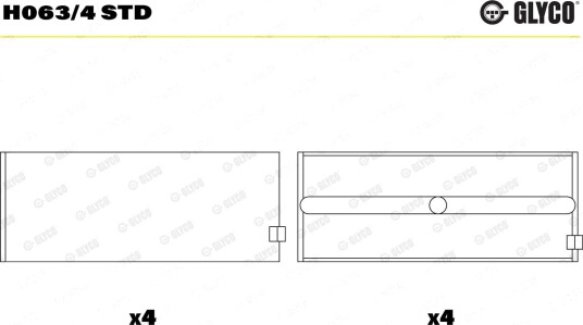 Veivaksellager GLYCO H063/4 STD Veivaksellager GLYCO H063/4 STD