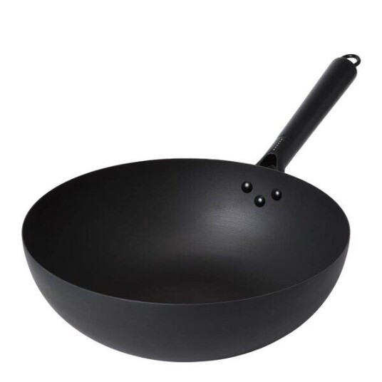 Satake   Wokpanne karbonstål med trehåndtak 32 cm svart