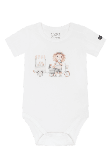 Hust & Claire Billy ice cream kortermet body til baby   ivory   62