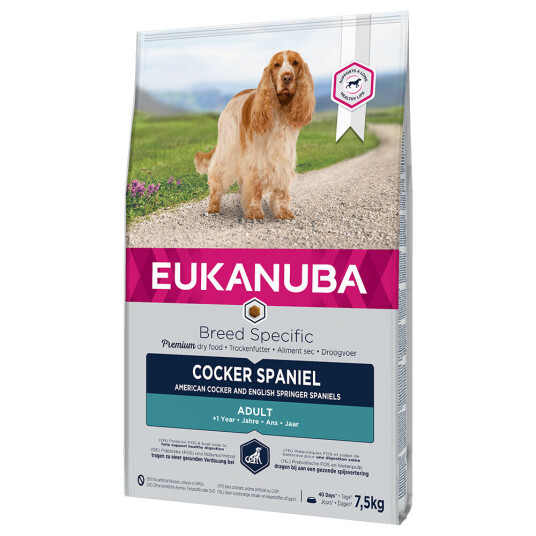 Eukanuba Cocker Spaniel tørrfôr 7,5 kg - Fullfôr for voksen hund med kylling